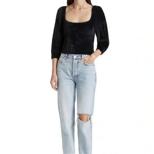 Free People Black Fuzzy Moonbeam women’s Medium